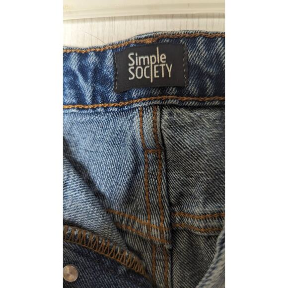 Simple society high rise button fly medium wash denim jeans sz 7/28 - Picture 10 of 11